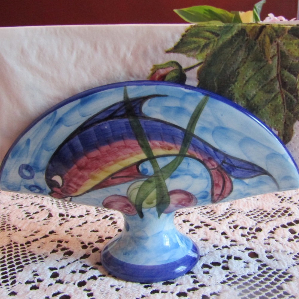 Handmade Cyprus ceramic Napkin holder Vase Decorative